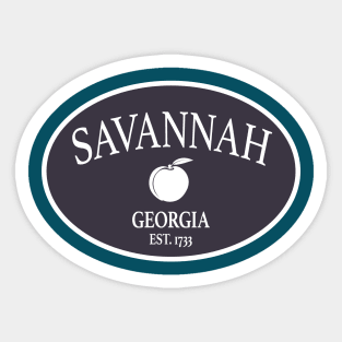 Savannah Georgia Est 1733 Peach Oval Brown Sticker